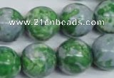 CRF157 15.5 inches 18mm round dyed rain flower stone beads wholesale
