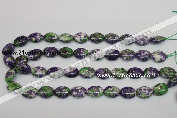 CRF18 15.5 inches 13*18mm oval dyed rain flower stone beads wholesale
