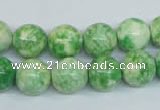 CRF184 15.5 inches 12mm round dyed rain flower stone beads wholesale