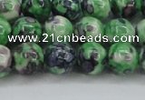 CRF352 15.5 inches 10mm round dyed rain flower stone beads wholesale