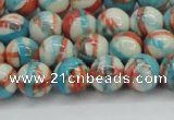 CRF400 15.5 inches 8mm round dyed rain flower stone beads wholesale