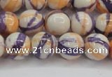 CRF414 15.5 inches 12mm round dyed rain flower stone beads wholesale