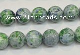 CRF46 15.5 inches 12mm round dyed rain flower stone beads wholesale