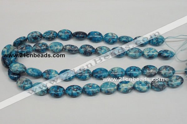 CRF71 15.5 inches 13*18mm oval dyed rain flower stone beads wholesale