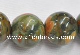 CRH09 different sizes round natural rhyolite beads Wholesale