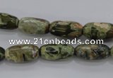 CRH129 15.5 inches 8*16mm faceted rice rhyolite gemstone beads