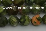 CRH163 15.5 inches 10mm faceted nuggets rhyolite gemstone beads
