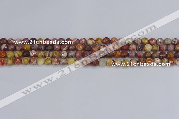 CRH519 15.5 inches 6mm faceted round rhyolite gemstone beads