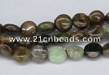 CRJ01 15.5 inches 8mm flat round african prase jasper beads wholesale