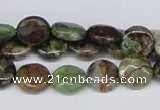 CRJ02 15.5 inches 12mm flat round african prase jasper beads wholesale
