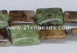 CRJ07 15.5 inches 15*20mm rectangle african prase jasper beads