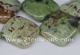 CRJ11 15.5 inches 25*25mm diamond african prase jasper beads