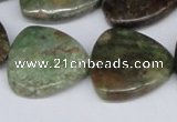 CRJ12 15.5 inches 25*25mm triangle african prase jasper beads