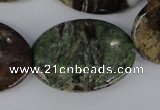CRJ39 15.5 inches 25*35mm oval african prase jasper beads