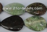 CRJ54 15.5 inches 20*30mm flat teardrop african prase jasper beads