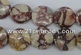 CRM02 15.5 inches 15mm coin red mud jasper gemstone beads wholesale