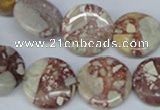CRM03 15.5 inches 18mm coin red mud jasper gemstone beads wholesale
