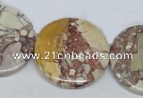 CRM04 15.5 inches 30mm coin red mud jasper gemstone beads wholesale