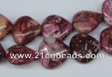 CRM51 15.5 inches 13*13mm heart dyed red mud jasper wholesale