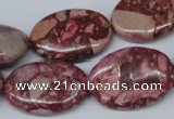 CRM54 15.5 inches 18*25mm oval dyed red mud jasper wholesale