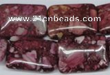 CRM57 15.5 inches 18*25mm rectangle dyed red mud jasper wholesale