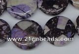 CRM82 15.5 inches 18mm flat round dyed red mud jasper wholesale