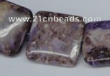 CRM86 15.5 inches 25*25mm square dyed red mud jasper wholesale