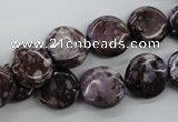CRM88 15.5 inches 12mm flat round dyed red mud jasper wholesale