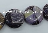 CRM90 15.5 inches 20mm flat round dyed red mud jasper wholesale