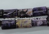 CRM92 15.5 inches 10*15mm flat tube dyed red mud jasper wholesale