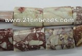 CRM93 15.5 inches 13*18mm flat tube red mud jasper wholesale