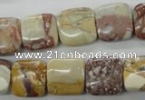 CRM94 15.5 inches 14*14mm square red mud jasper wholesale
