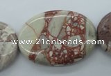 CRM98 15.5 inches 25*35mm oval red mud jasper wholesale