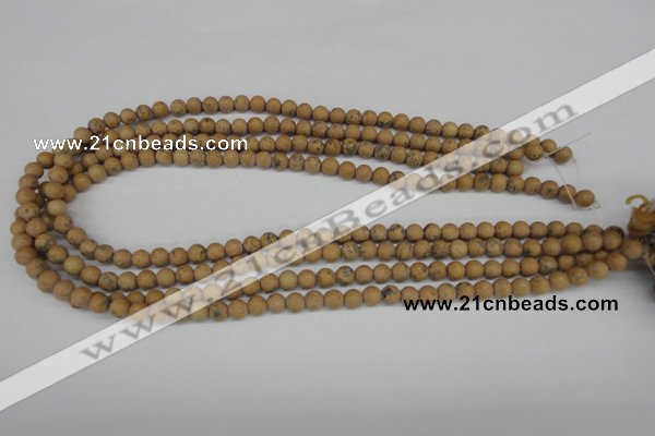 CRO08 15.5 inches 6mm round Chinese picture jasper beads wholesale