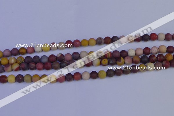 CRO1002 15.5 inches 8mm round matte mookaite gemstone beads