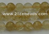 CRO1030 15.5 inches 4mm faceted round yellow watermelon quartz beads