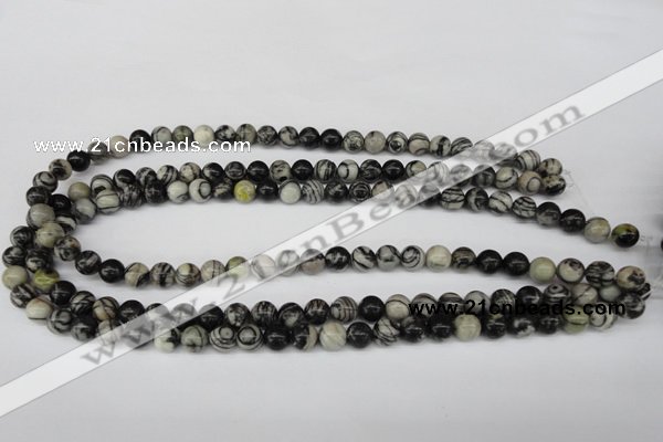 CRO105 15.5 inches 8mm round black water jasper beads wholesale