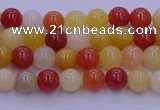 CRO1160 15.5 inches 4mm round golden silk jade beads wholesale