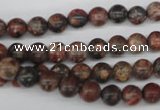 CRO14 15.5 inches 6mm round red leopard skin jasper beads wholesale
