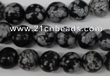 CRO236 15.5 inches 10mm round snowflake obsidian beads wholesale