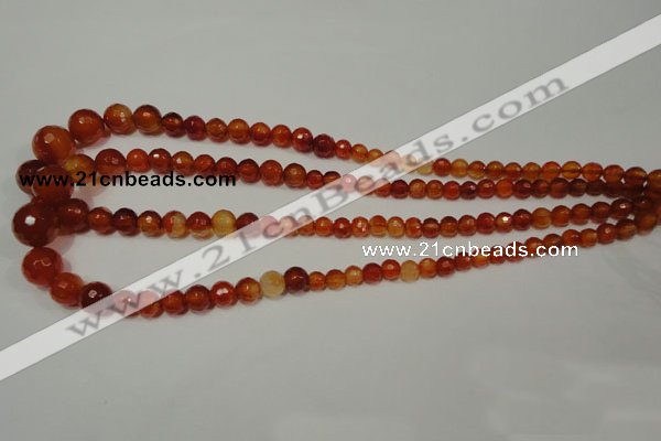 CRO700 15.5 inches 6mm – 14mm faceted round red agate beads