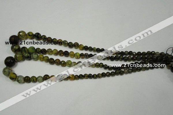 CRO703 15.5 inches 6mm – 14mm faceted round dragon veins agate beads