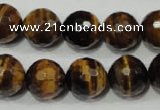 CRO786 15.5 inches 16mm faceted round yellow tiger eye beads wholesale