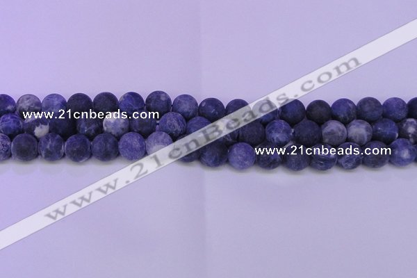 CRO804 15.5 inches 12mm round matte sodalite gemstone beads