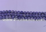 CRO854 15.5 inches 12mm round matte blue spot beads