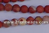 CRO931 15.5 inches 6mm round matte red jasper beads wholesale