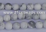 CRO981 15.5 inches 6mm round matte white howlite beads wholesale