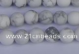 CRO982 15.5 inches 8mm round matte white howlite beads wholesale