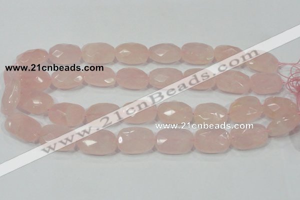 CRQ113 15.5 inches 18*25mm faceted freeform natural rose quartz beads