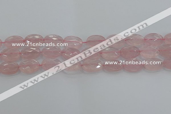 CRQ148 15.5 inches 13*18mm faceted oval natural rose quartz beads